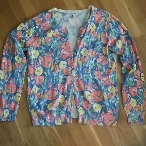 L.L. Bean Floral Cardigan
